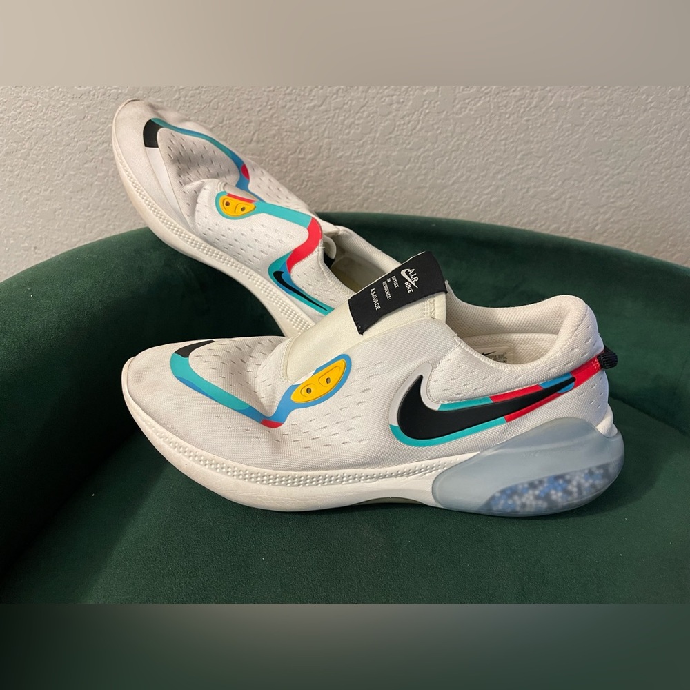 Nike White Sneakers with Multicolor Accents